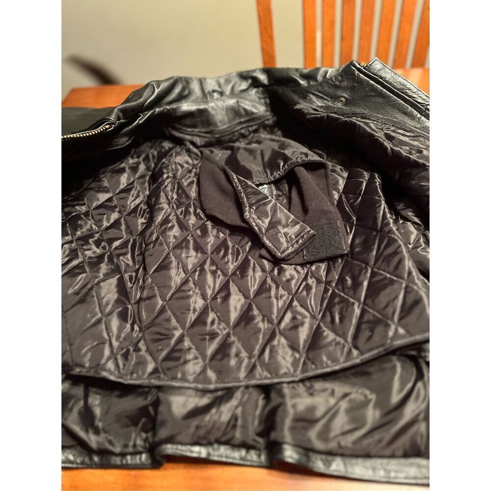 USA Bikers Dream Apparel Women Insulated Black Leather Jacket Sz XL - Picture 6 of 11